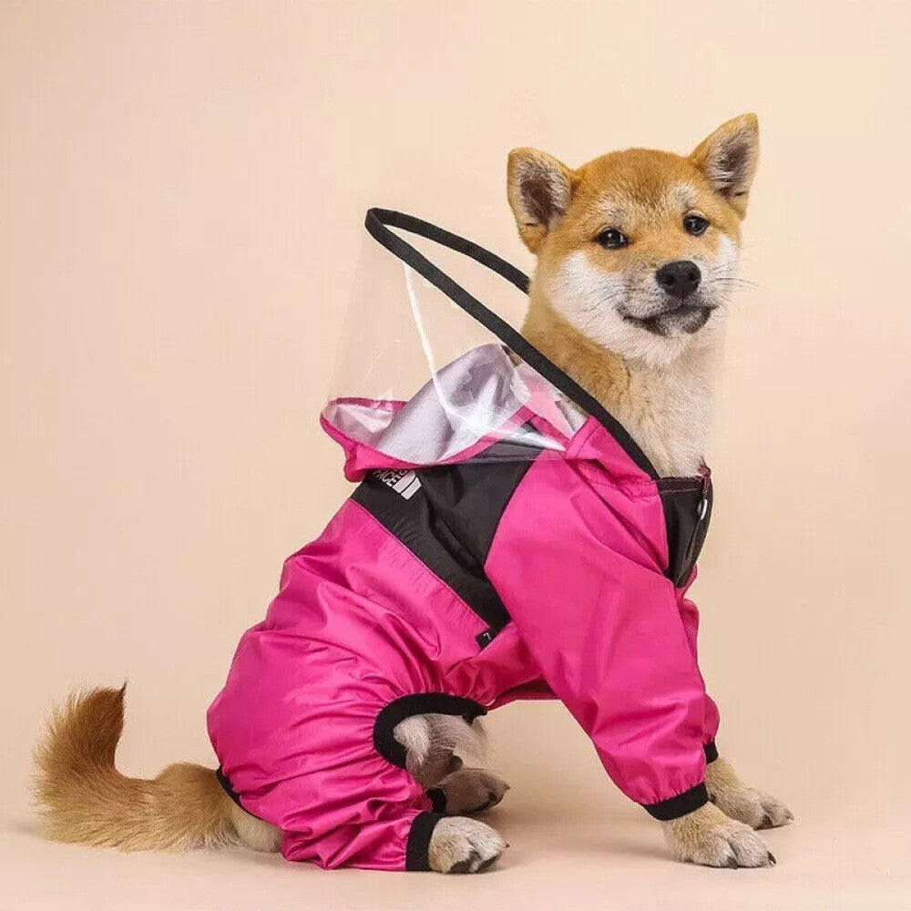 Pet Puppy Dog Raincoat Waterproof Clothes Jumpsuit Hooded Jacket Dog Rain Coat