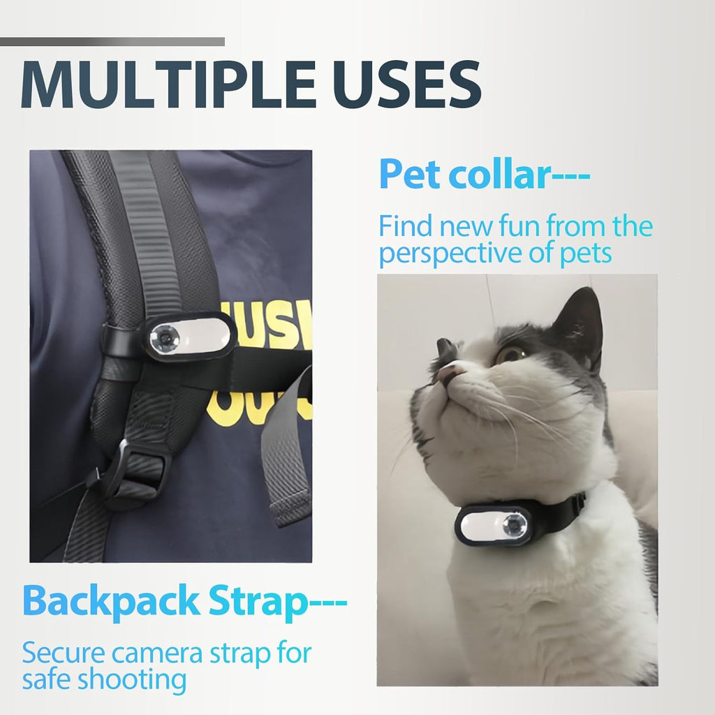 Cat Camera Collar,Hd 1080P Pet Collar Camera Cat Video Camera Mini Collar Camera,170° Wide Angle USB Rechargeable Adjustable Pet Camera Collarfor Dogs Cats Gift Indoor/Outdoor