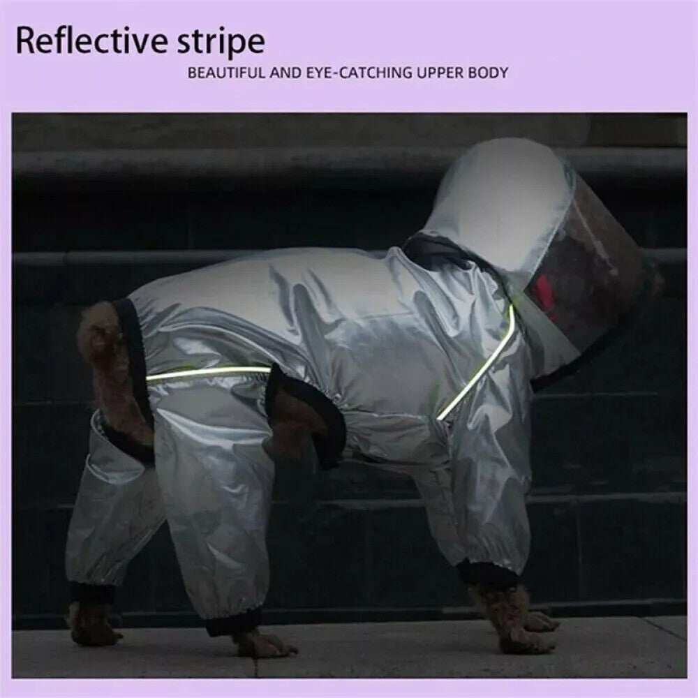 Pet Puppy Dog Raincoat Waterproof Clothes Jumpsuit Hooded Jacket Dog Rain Coat