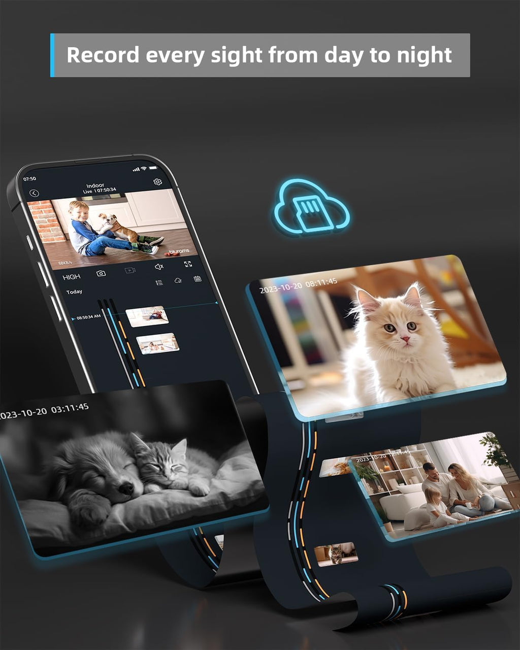 2K Smart Pet Camera – Indoor WiFi Dog & Cat Camera with 360° Pan, Motion Tracking, Colour Night Vision, 2-Way Audio, Alexa Compatible, App Control & SD/Cloud Storage