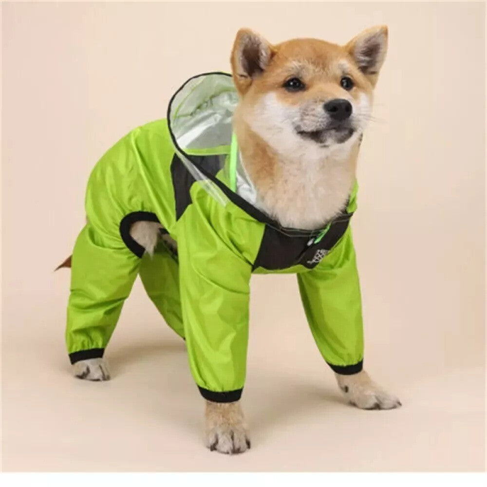Pet Puppy Dog Raincoat Waterproof Clothes Jumpsuit Hooded Jacket Dog Rain Coat
