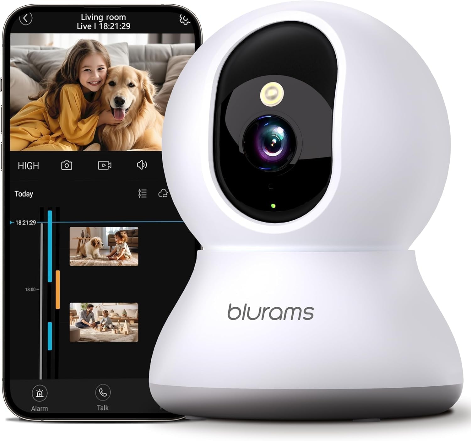 2K Smart Pet Camera – Indoor WiFi Dog & Cat Camera with 360° Pan, Motion Tracking, Colour Night Vision, 2-Way Audio, Alexa Compatible, App Control & SD/Cloud Storage